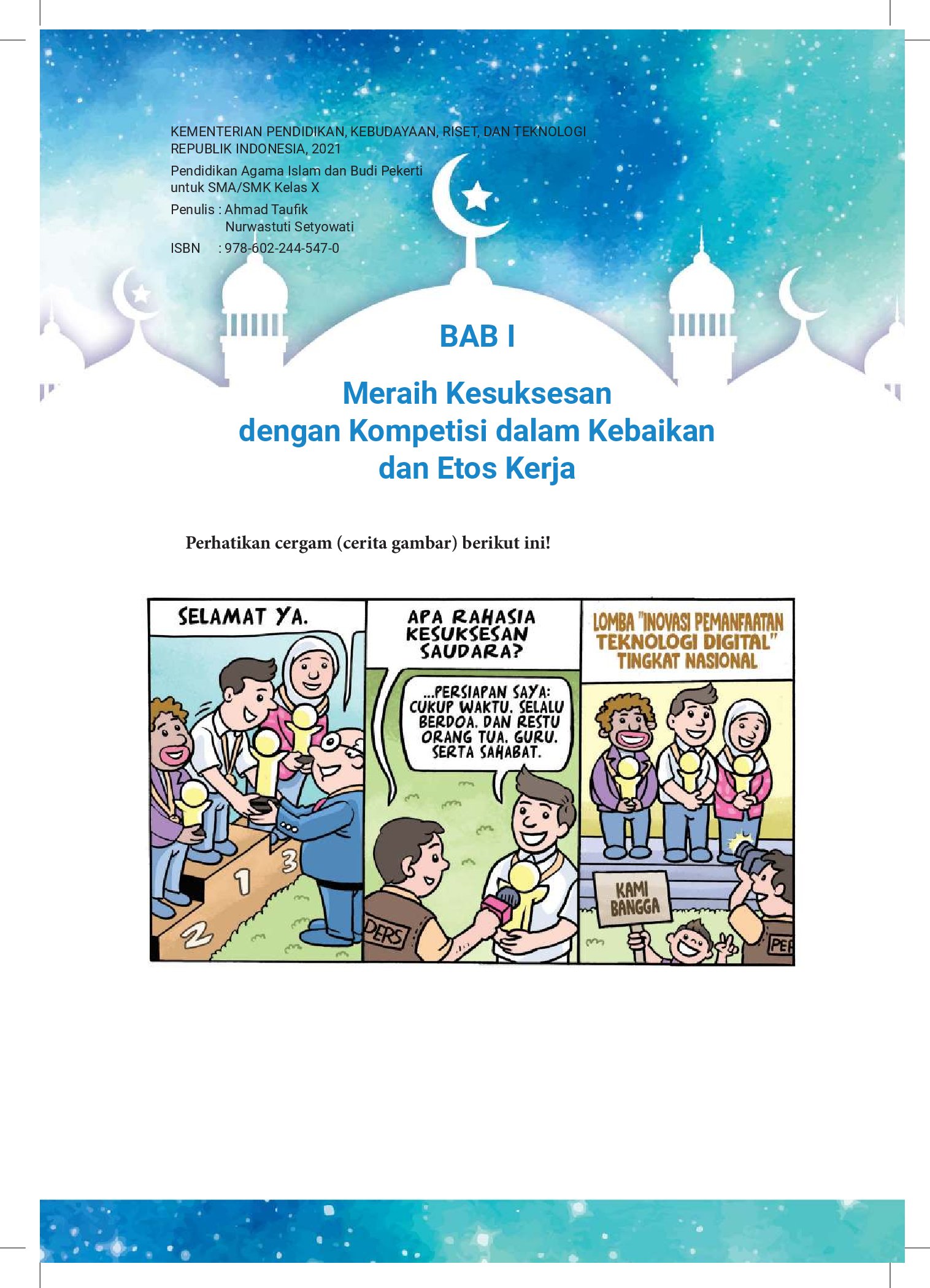 BAB 1 (Kelas 10 Semester 1) PAI & Budi Pekerti BAB 1 => Meraih Kesuksesan dengan Kompetisi dalam Kebaikan & Etos Kerja